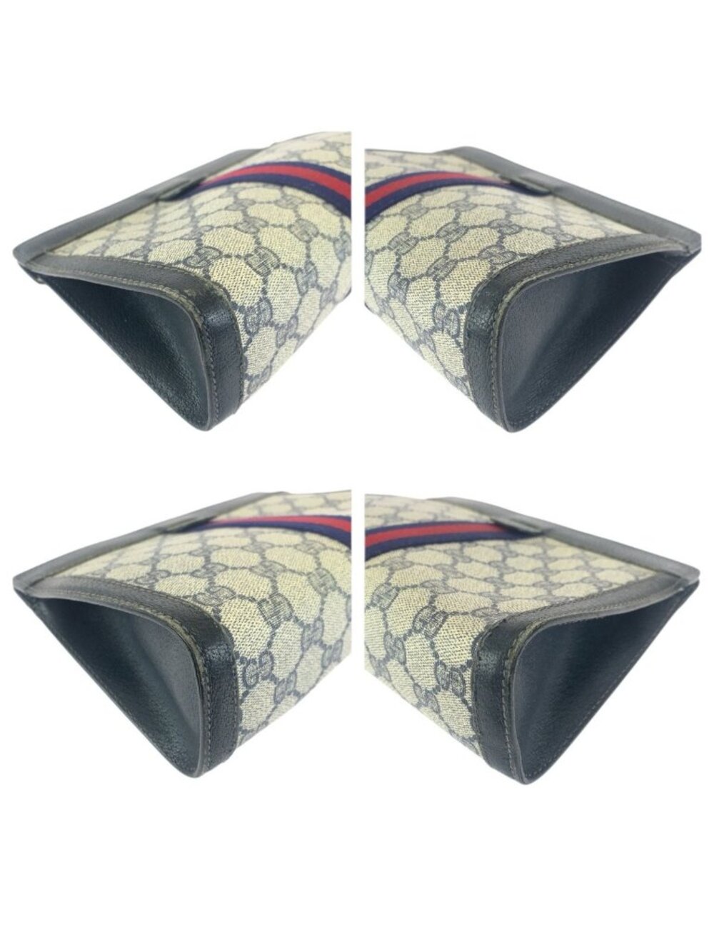 Gucci Vintage Sherry Line Navy Red 67 014 Clutch - Picture 3 of 9